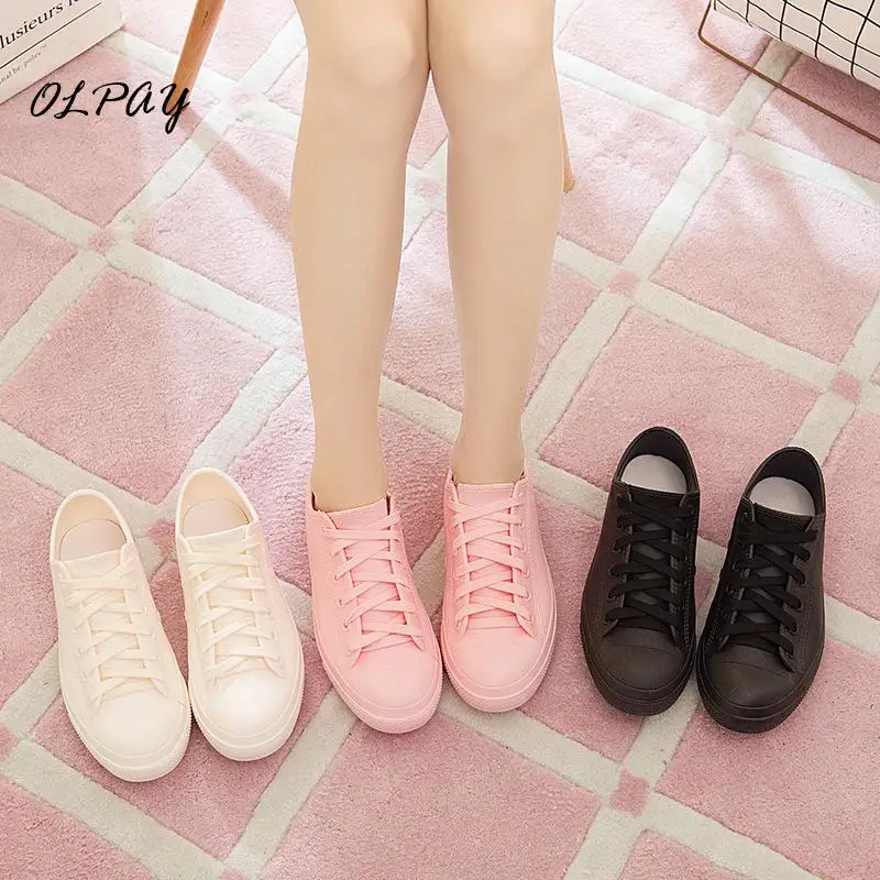 2019 г. Новая модная женская белая обувь короткие резиновые сапоги Нескользящие