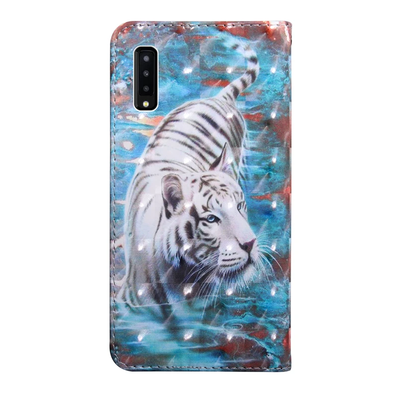 Роспись искусственная кожа + силиконовый чехол-бумажник чехол для Coque samsung Galaxy A7
