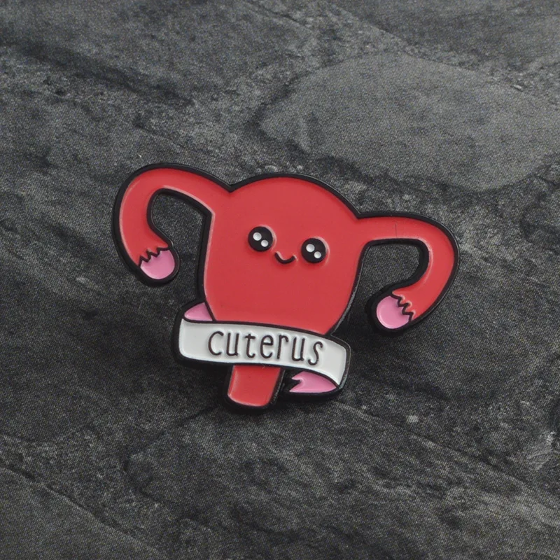 Женская эмалированная брошь uterus Подарочная брошка на пуговицах в виде феминизма