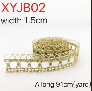 XYJB02 2 ярда ширина 1,6 см золотое Кружево DIY Лолита Швейные аксессуары для одежды отделка края Свадебное кружево материал кружева quenn платье - Цвет: XYJB02