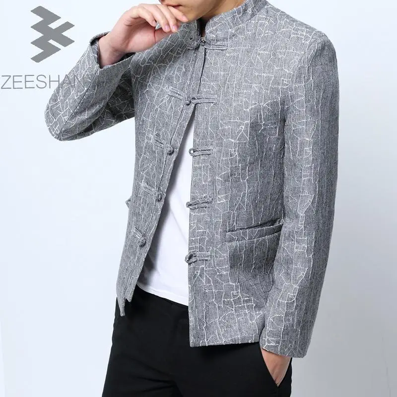 Zeeshant китайский туника костюм пиджак этап певица хост Для мужчин Slim Fit Чжуншань в
