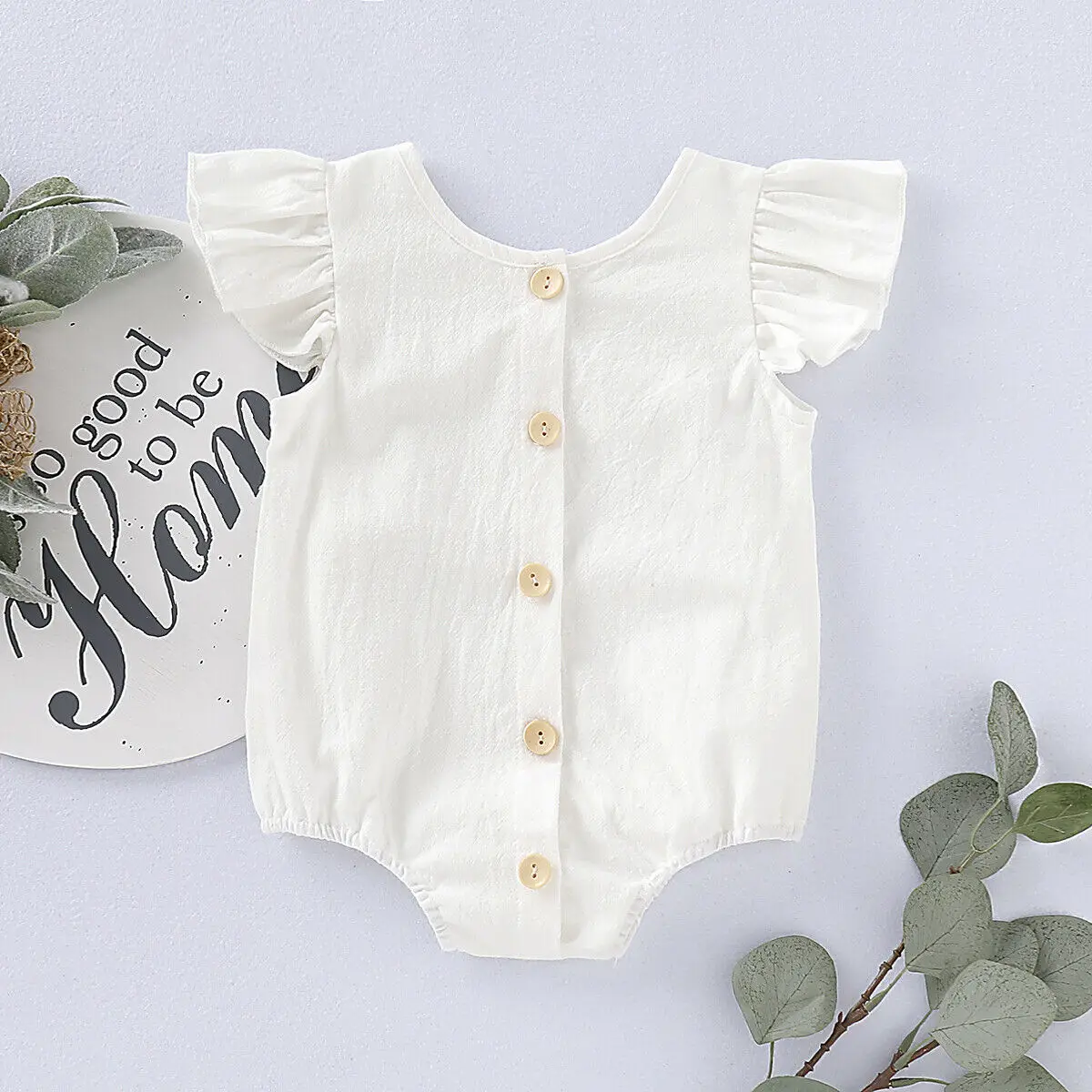 Для новорожденных для маленьких девочек со складками рами льняной Детский