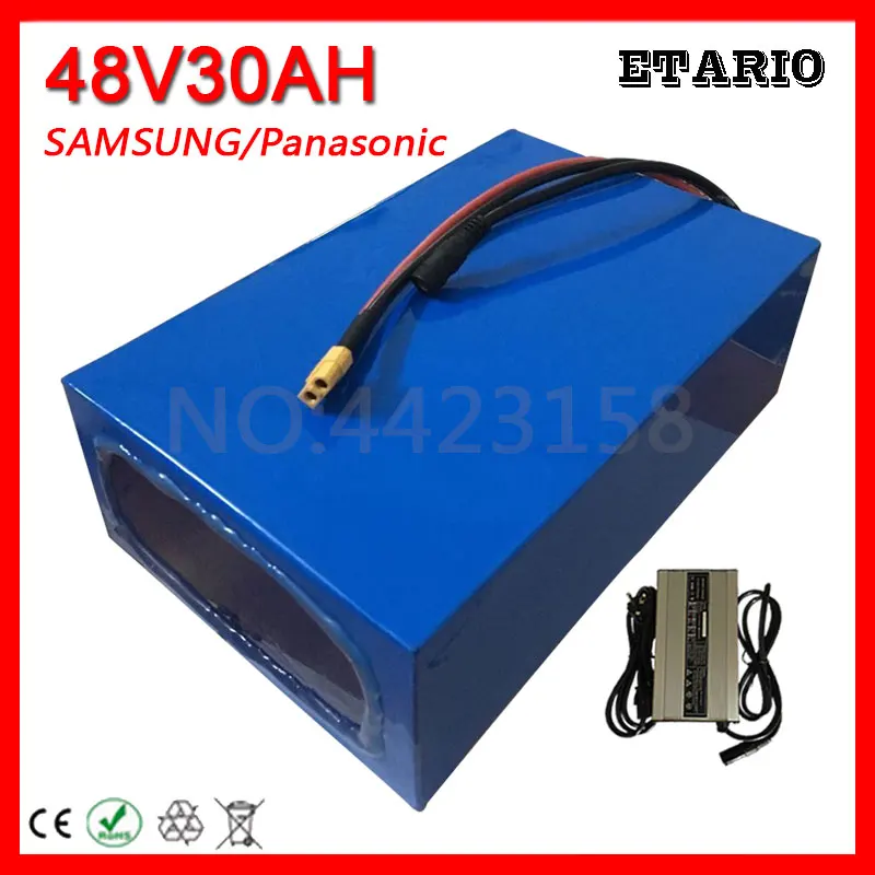 48V 2000W батарея 30AH литиевая для электровелосипеда SAMSUNG 29E/NCR18650PF с 50A BMS + 2A зарядным