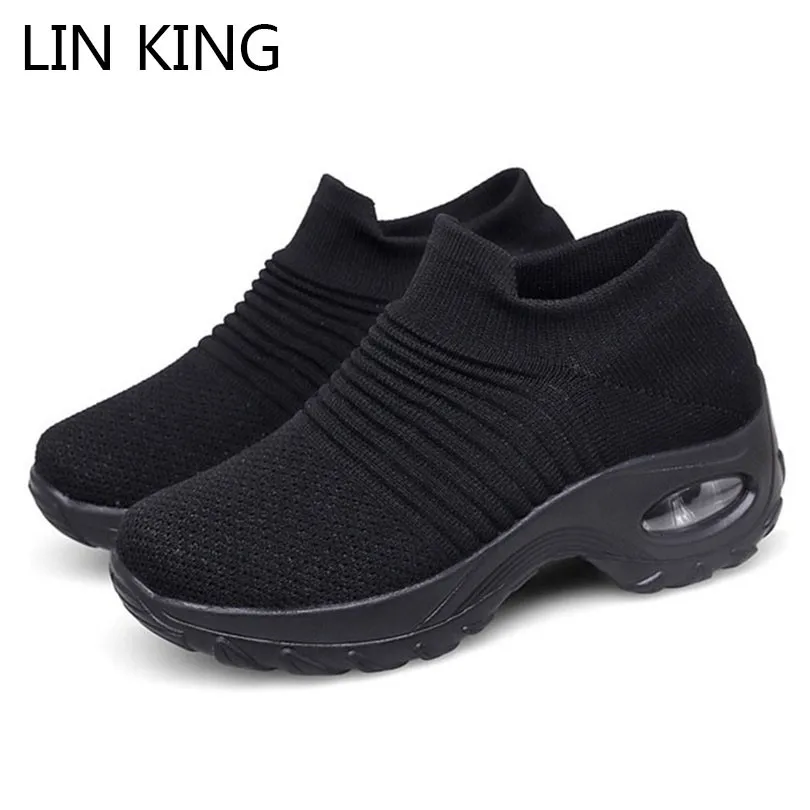 LIN KING/Новинка Женские туфли размера плюс женская повседневная обувь визуально