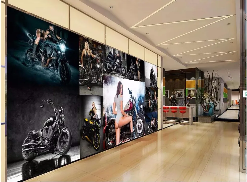 3d photo wallpaper custom mural European luxury sexy beauty motorcycle home decor background living room for walls 3 d | Обустройство