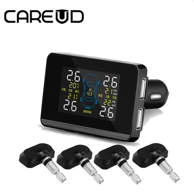 Беспроводная система контроля давления в шинах CAREUD D6 с 4 датчиками ЖК дисплей