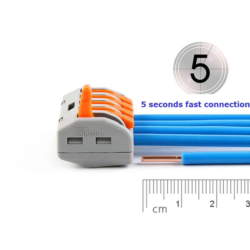 10 шт. Универсальный Компактный соединитель для проводов соединители быстрой проводки 5 контактов клеммный