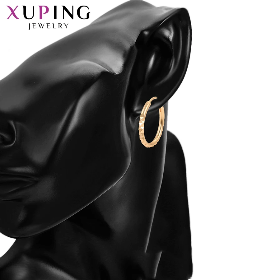 Xuping винтажные круглые серьги золотого цвета, изысканные серьги-кольца для женщин, популярные ювелирные изделия, хороший подарок на выпускной, S200.1-98631