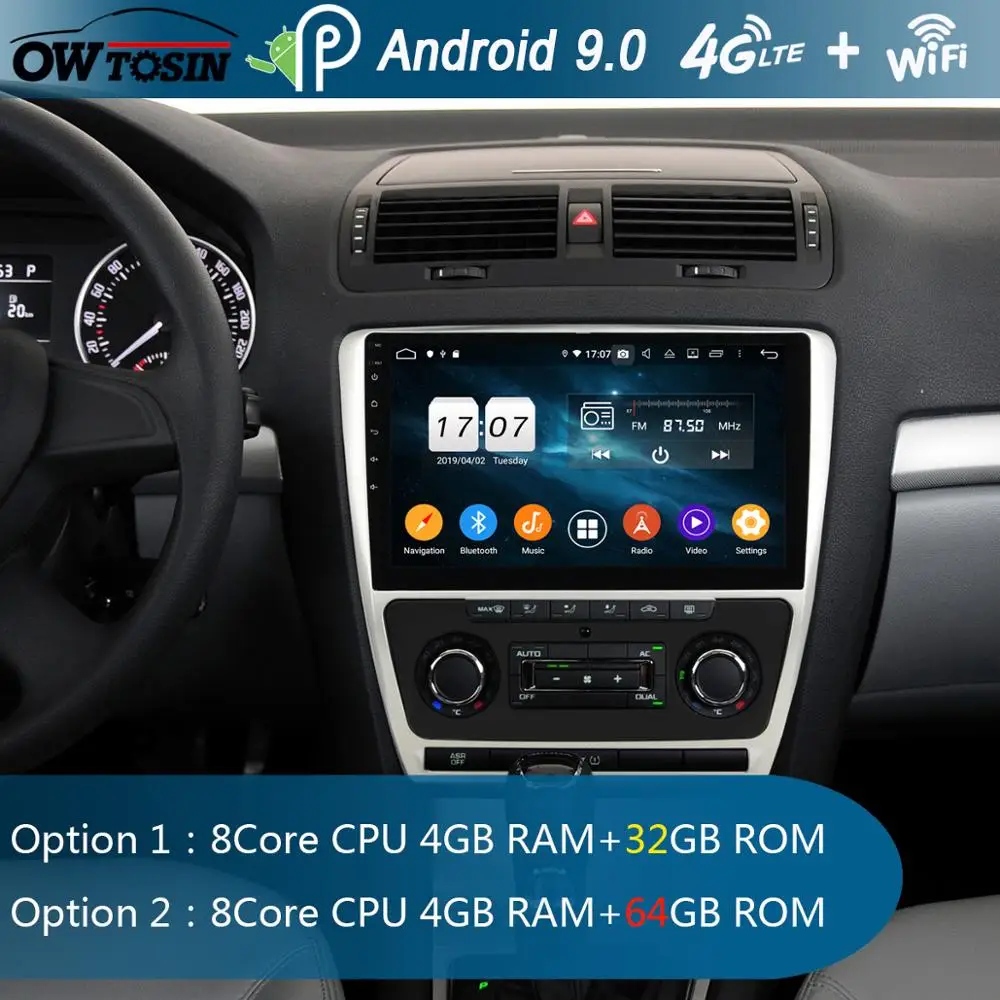 Автомобильный DVD-плеер 10 1 &quotIPS 8Core 4G + 64G Android 9 0 для Skoda Octavia A5 2007 2008 2009 2010 2012 2013 2014 GPS