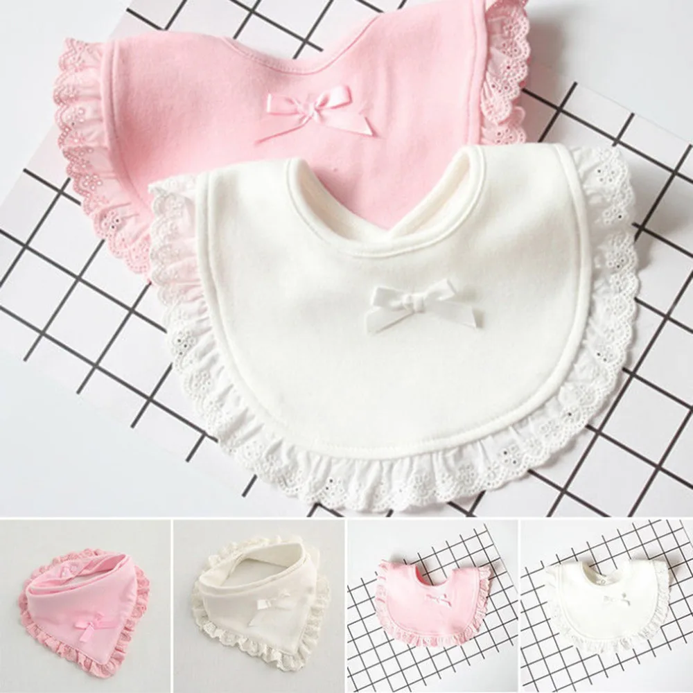 Fashion Cotton Newborn Lace Bow Baby Bibs Slabbetjes Cute Girls&Boys Burp Cloth Infant Bibs Baberos Infant Saliva Towels