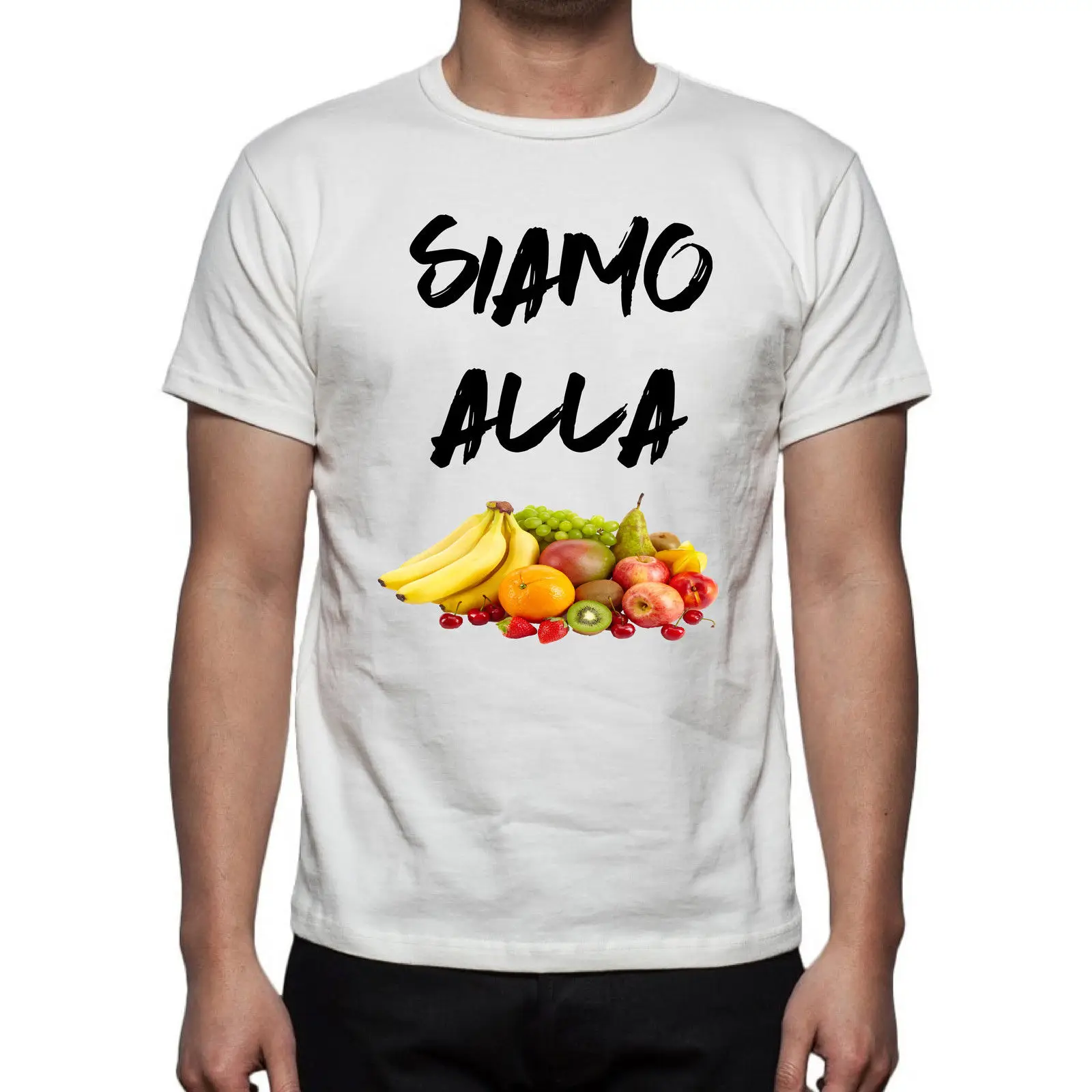Футболка UOMO фрейз divertente REGALO 2018 без счастье сиамо Алла FRUTTA уличная Забавный принт
