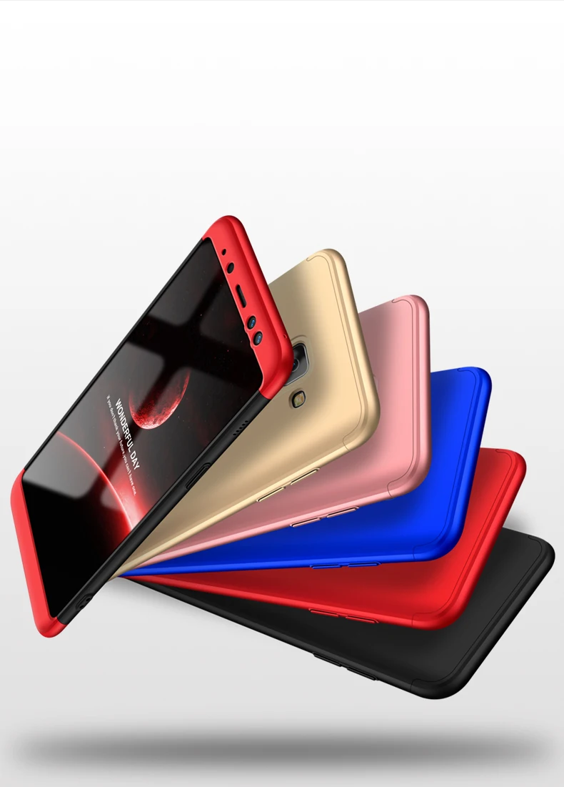3 в 1 Жесткий PC Обложка для Samsung A8 2018 плюс чехол Coque 360 градусов полный Чехол samsung Galaxy