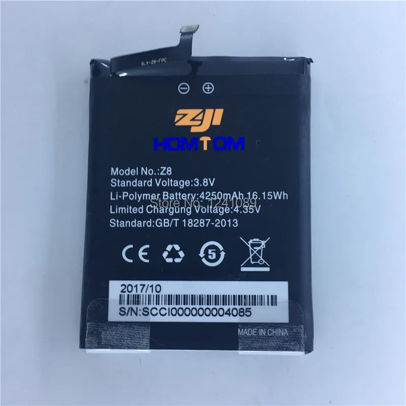 100% Оригинальный аккумулятор ZOJI Z8 4250 мАч 5 0 дюйма MTK6750 длительное время ожидания