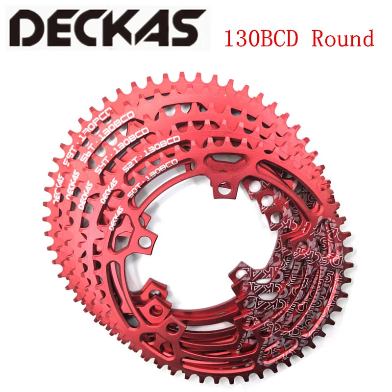 DECKAS круглый 130BCD 50T/T 52/54T/56T/58T велосипедная передняя Звездочка MTB велосипеда шатун