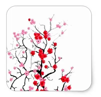 

1.5inch Sakura Japanese Cherry Blossom Tree Square Sticker