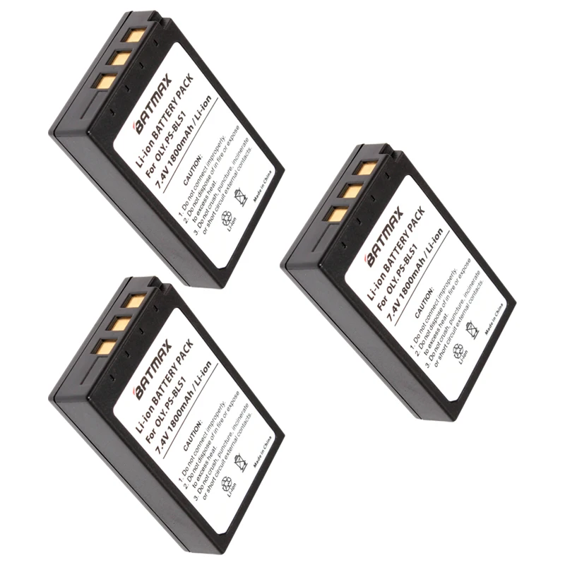 3Pcs High-Capacity PS-BLS1 PS BLS1 PSBLS1 batteries for Olympus PEN E-PL1 E-PM1 EP3 EPL3 Evolt E-420 E-620 E-450 E-400 E-41
