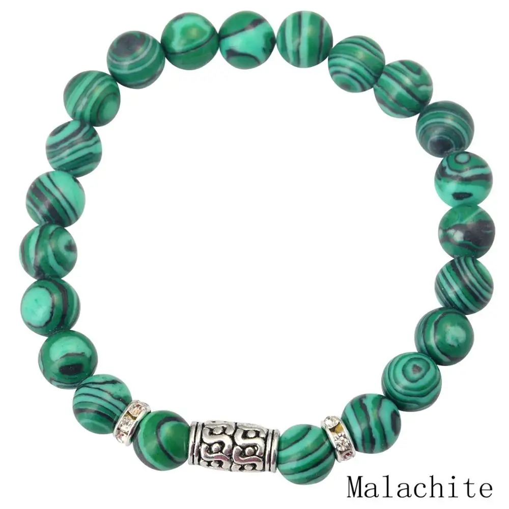 10 шт./лот 8 мм камень браслеты целебный Кристалл pulseira feminina женские и мужские