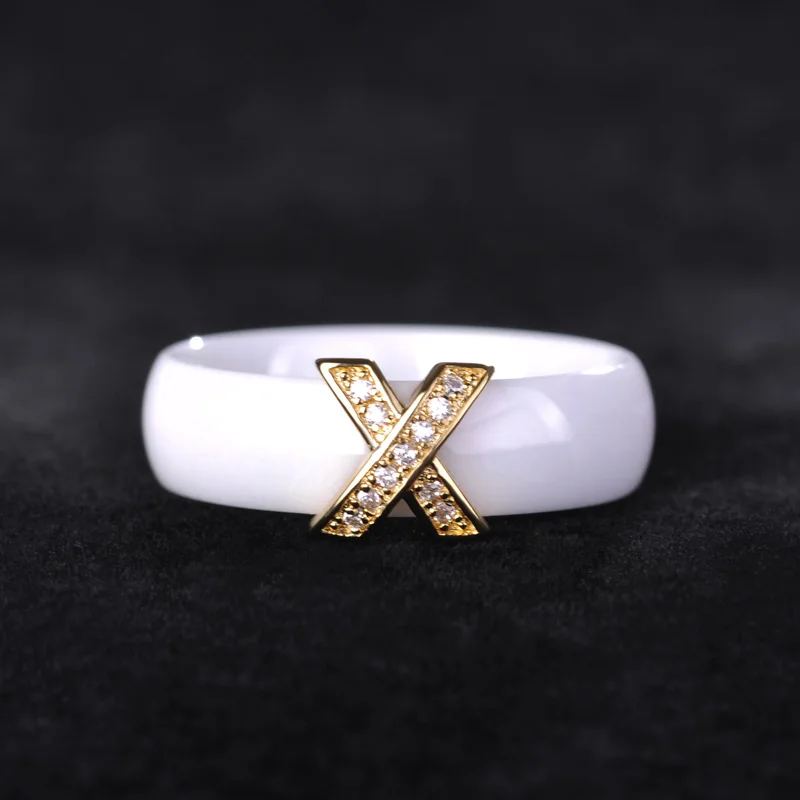 Dazz бижутерия из керамики набор сережек кольца белая керамика Aretes AAA циркон буквы X