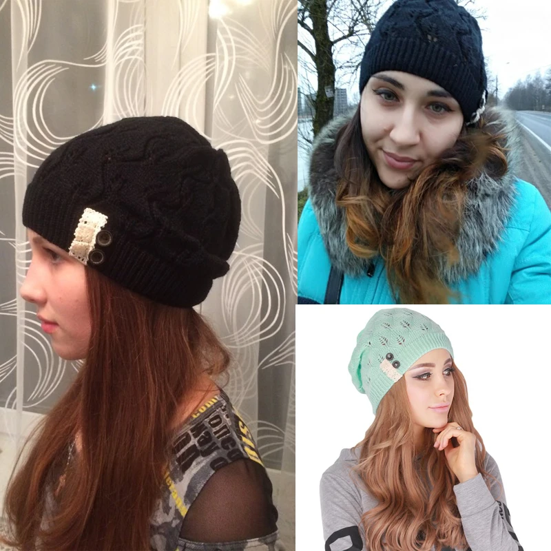 Женская вязаная шапка зимние шапки для женщин натуральная ручной работы теплая