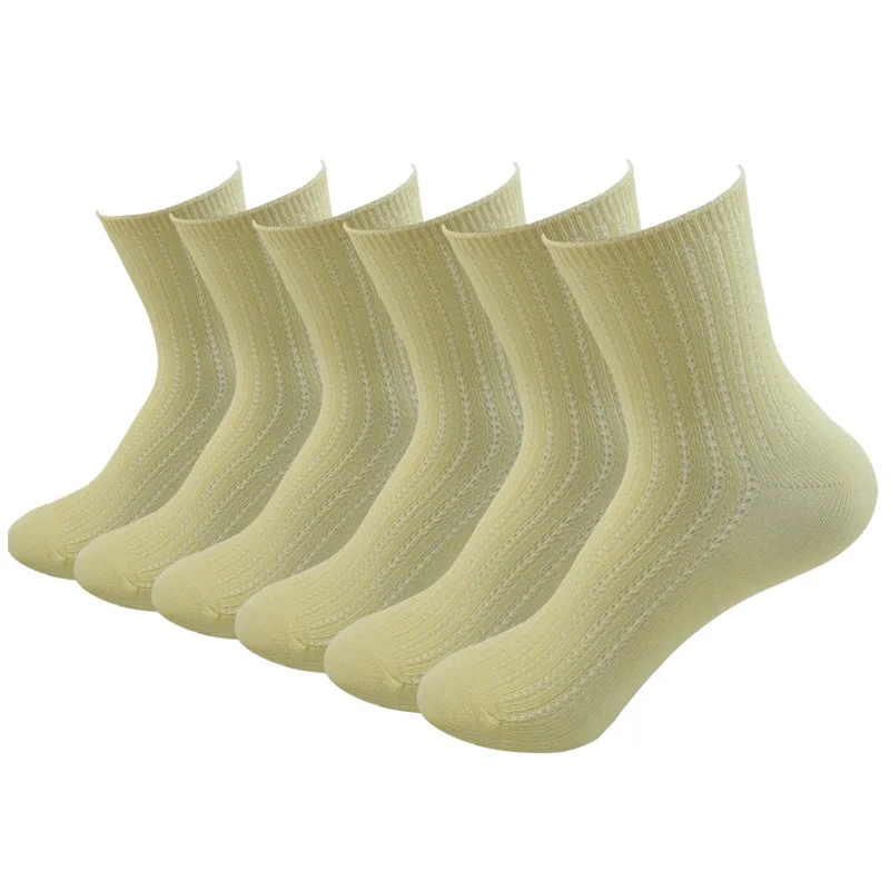 F-Yellow(6 Pair) Lifewheel для маленьких мальчиков и девочек Дети носки бамбука супер мягкие детские капиллярами для отвода влаги антибактериальные носки для экипажа для подарка 6 пар - Цвет: F-Yellow(6 Pair)