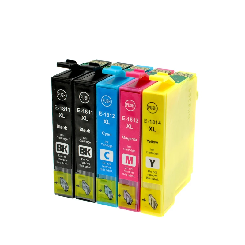 Vilaxh 5 шт. T1811 T1814 совместимый чернильный картридж для принтера Epson XP 212 215 312 315 412 415 225