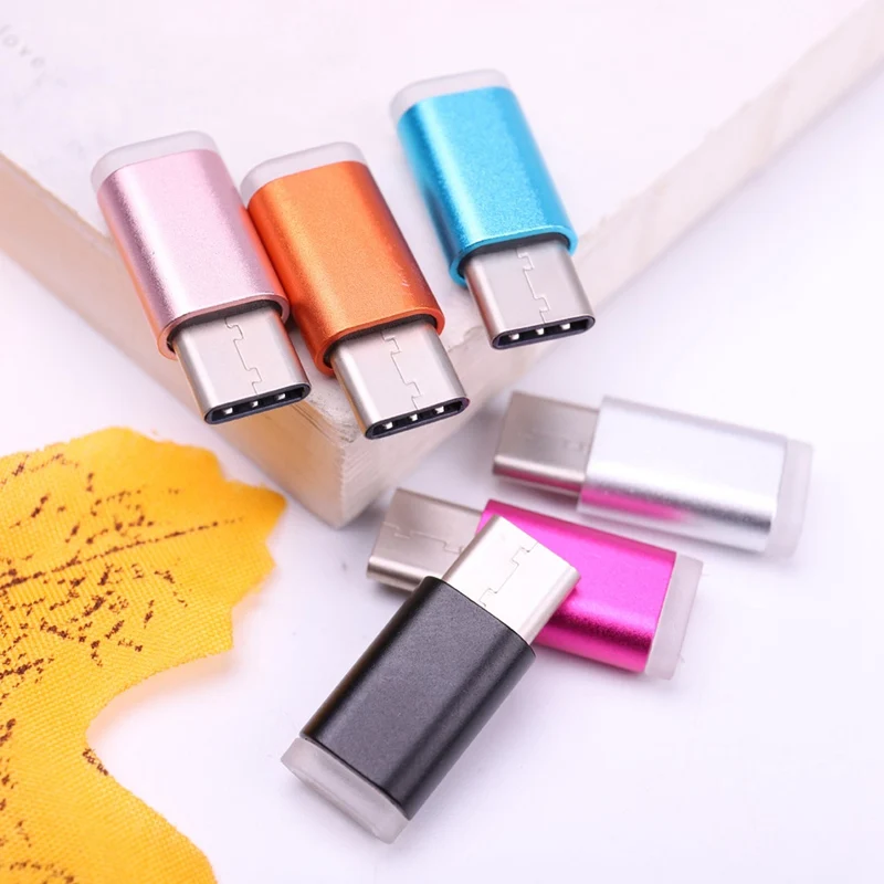 Цветной разъем usb type C для Micro USB Женский конвертер USB-C type-C адаптер