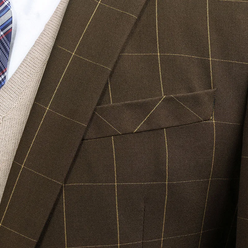 Free Shipping 2014 Autumn Men Business Dress Wedding Suits High Quality No-Iron Blazer Man Apparel Retro England Style Slim | Мужская