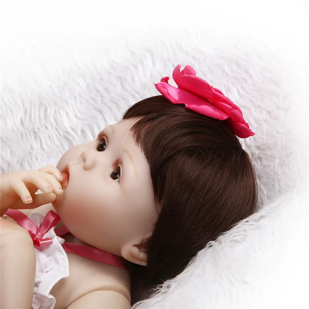 NPK cute girl reborn dolls 22&quot full silicone baby toys for children gift can bathe alive BJD bonecas | Игрушки и хобби