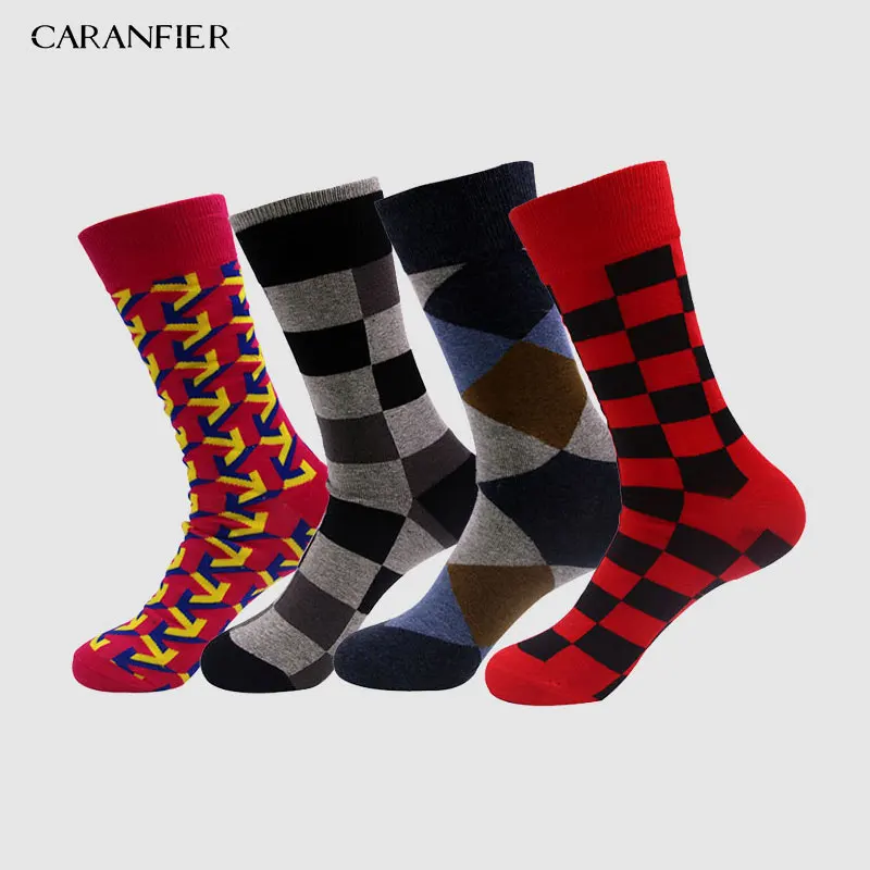 CARANFIER/4 пары забавных носков новые стили с героями мультфильмов оптовая продажа