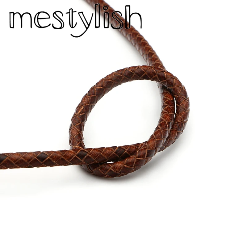 Mestylish 6 мм из натуральной кожи в стиле ретро шнур Круглый Веревка Fit Кожаные браслеты и DIY ювелирные изделия ручной работы, аксессуары