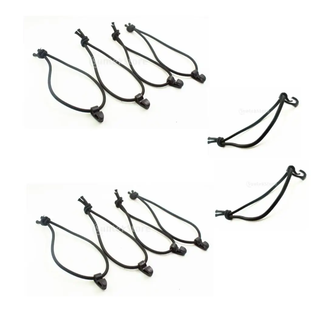 10 шт. эластичные черные нейлоновые тесьмы Натяжной шнур для ремня крючок пряжек