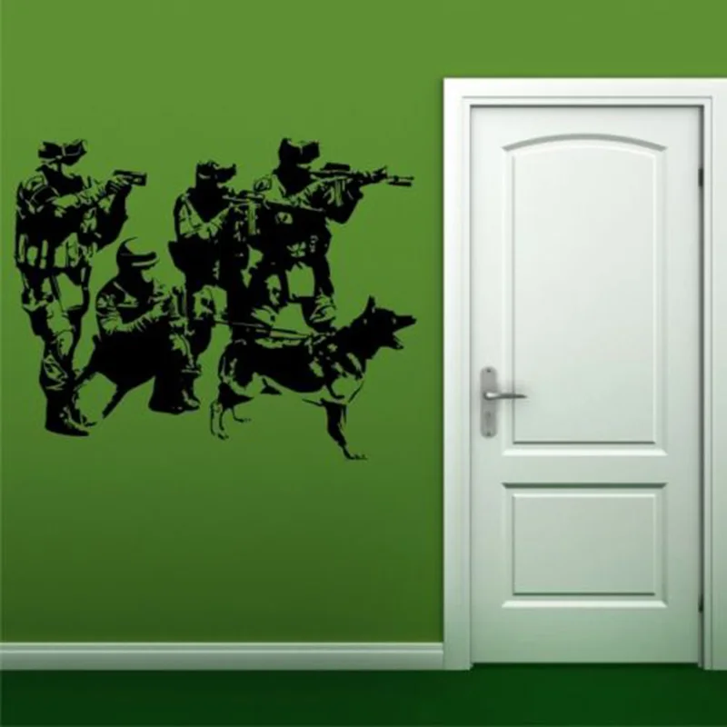Настенные наклейки в стиле милитари K9 виниловые для спальни и гостиной D0026|wall