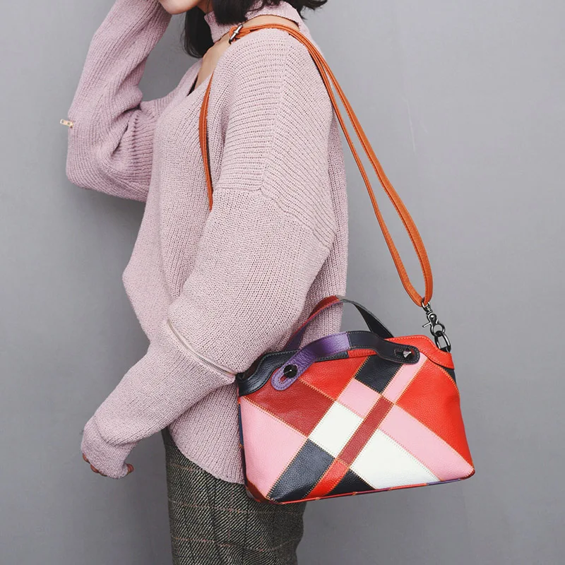 

2019 Fashion 100% Genuine Leather Handbag Women Messenger Bags Crossbody Bags High Quality Famous Designer Brand Ladies Bags