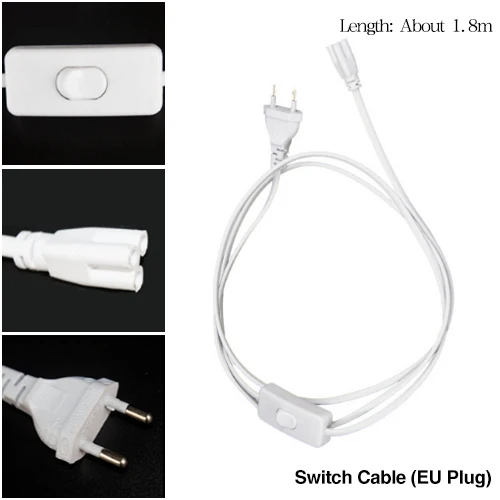 1.8m cable EU Plug 5 Вт 10 Вт 25 Вт 50 Вт ИК УФ CFL светодиодный полноспектральный светильник для выращивания растений T5 лампада лампа для комнатных растений Гидропоника система цветения сада - Испускаемый цвет: 1.8m cable EU Plug