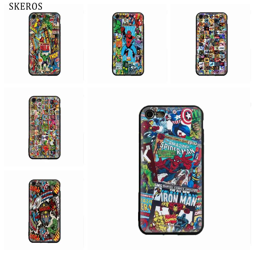 SKEROS Мстители из комиксов Marvel коллекция телефона мягкий чехол для Iphone X 5 5S Se 6 S 7 8 Plus