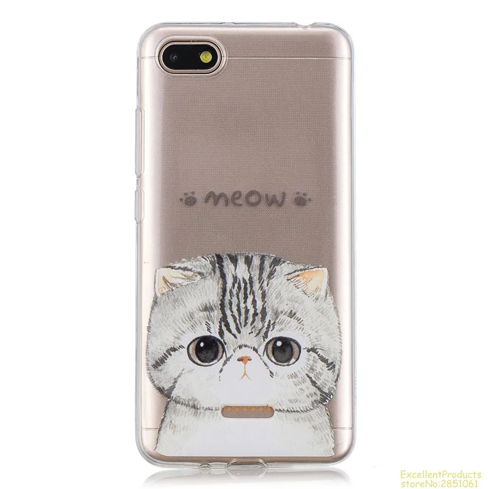 Для Coque Xiaomi RedMi 6A Мягкие TPU крышка каваи мультфильм печатных силиконовый чехол для