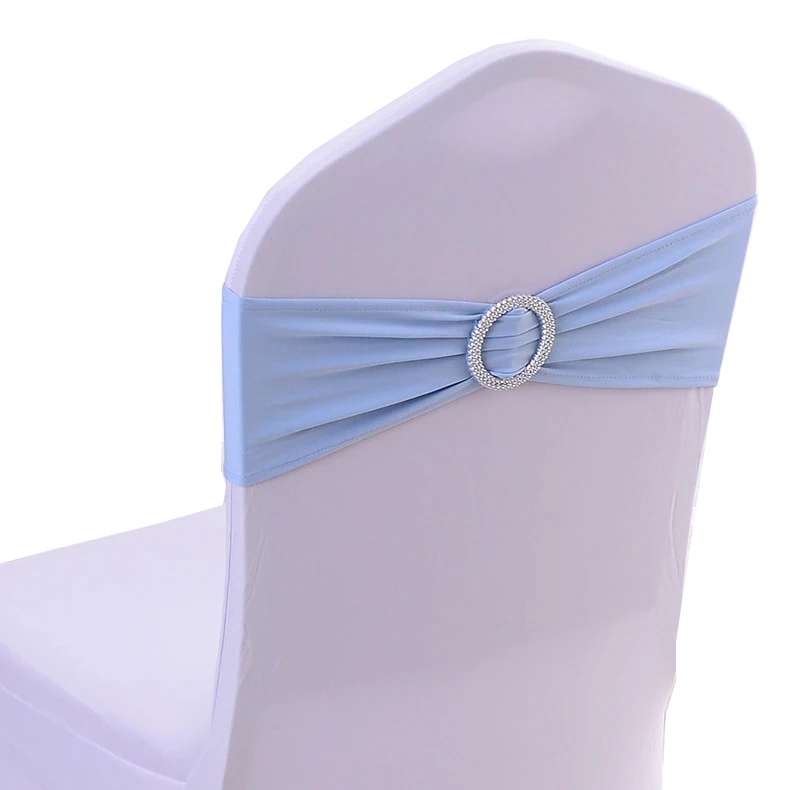 Light Blue 1 шт. чехол для свадебного стула лента для дня рождения вечеринка для отеля события украшения синий розовый красный бордовый оранжевый золотой - Цвет: Light Blue