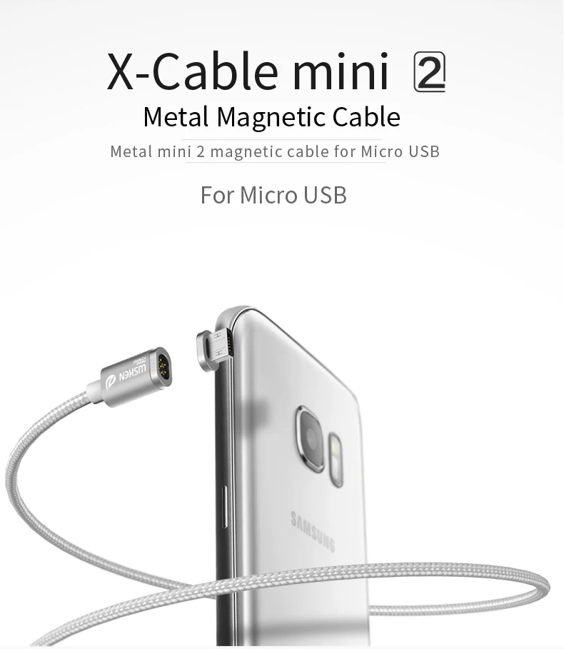 2 м WSKEN Mini 2 Магнитный кабель для iPhone XR XS магнитное зарядное устройство Быстрая Зарядка Micro usb type C кабель для samsung S9 S7 S8 USB C