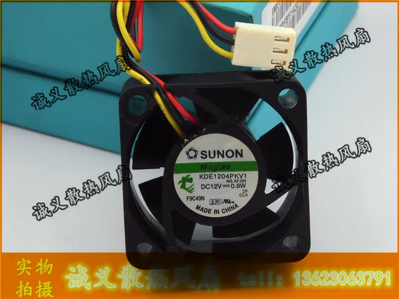 100 шт. Бесплатная доставка SUNON KDE1204PKV1 MS.AF.GN 40x40x20 мм 40 мм 4 см 12 В постоянного тока 0,8 Вт кулер для сервера квадратный кулер для сервера 3 провода