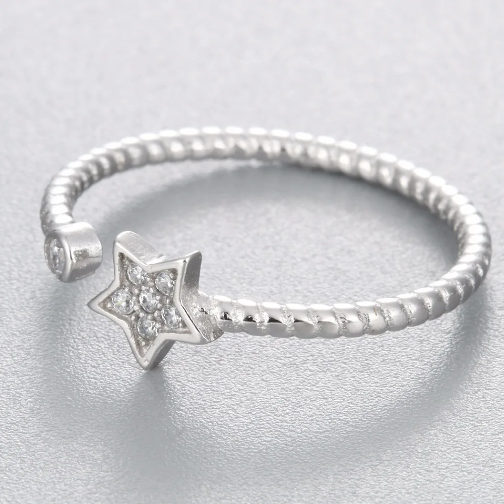 Кольца CHENGXUN с маленькой звездой из циркония открытые регулируемые витые кольца