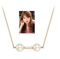 korean fashion sweet and elegant jewelry love ah okay kong hyo jin imitation pearls pendant necklace for women