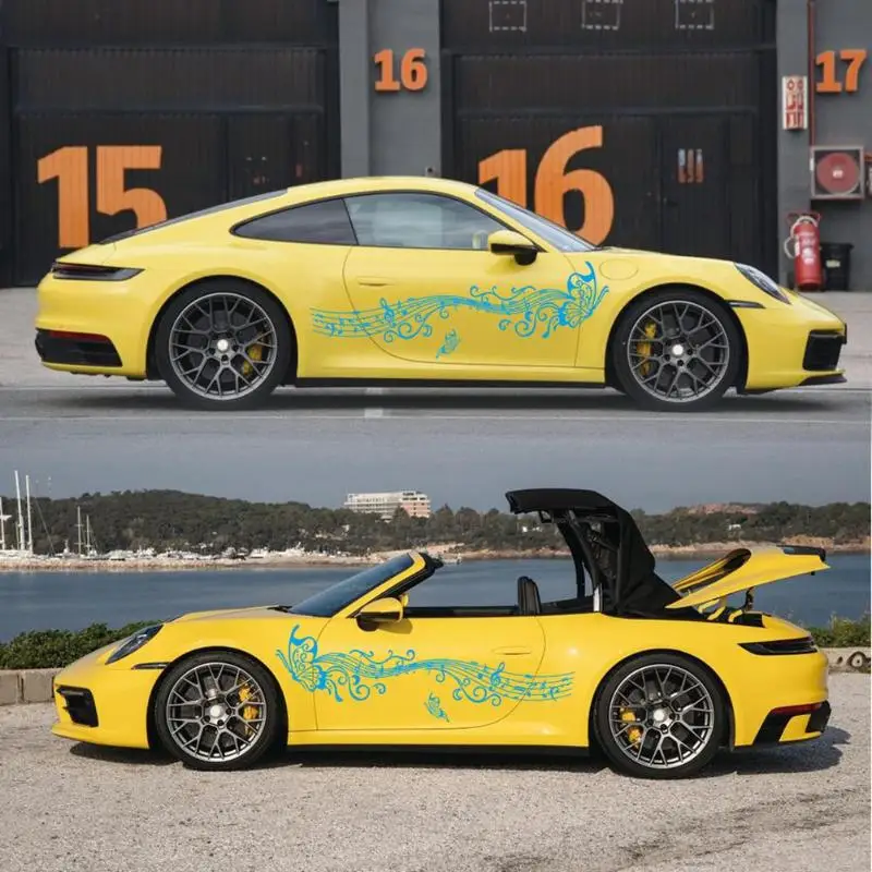 Наклейка для кузова автомобиля с изображением бабочки ноты наклейка гирлянда