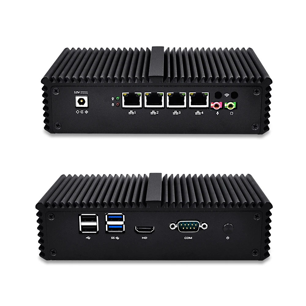 Мини-ПК QOTOM Core I5 5200U поддержка 4 LAN Linux роутер безflanless мини-компьютер Wi-Fi для