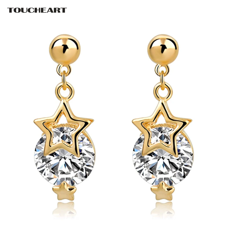 Женские серьги-гвоздики со звездами TOUCHEART свадебные серьги золотого цвета с