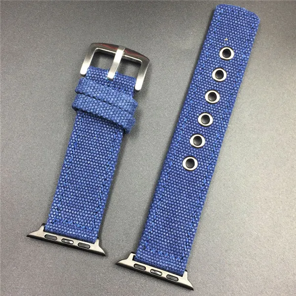 black connect blue Ретро армейские камуфляжные часы с ремешком из полотна для Apple Watch 4 3 2 1 открытый спортивный ремешок для часов для iWatch Band 38 м 40 мм 42 мм 44 мм - Цвет ремешка: black connect blue