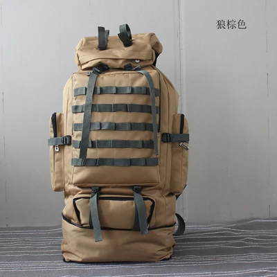 100л Военная Сумка Molle, походный тактический рюкзак, мужские большие рюкзаки, походные дорожные уличные спортивные сумки, рюкзак - Цвет: TAN