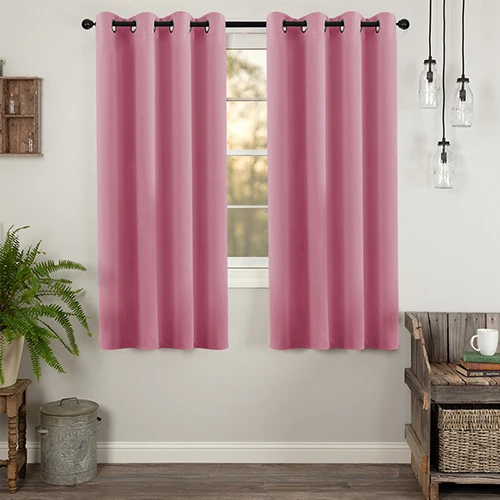 pink CDIY, однотонные Короткие шторы для гостиной, спальни, современные оконные шторы для кухни, затемненные шторы, портьеры для двери - Цвет: pink