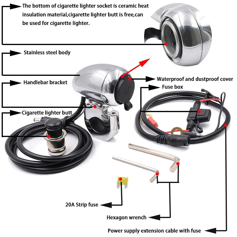 Новое поступление 12V мотоциклов прикуривателя крепление морской вольт Мощность выход or13