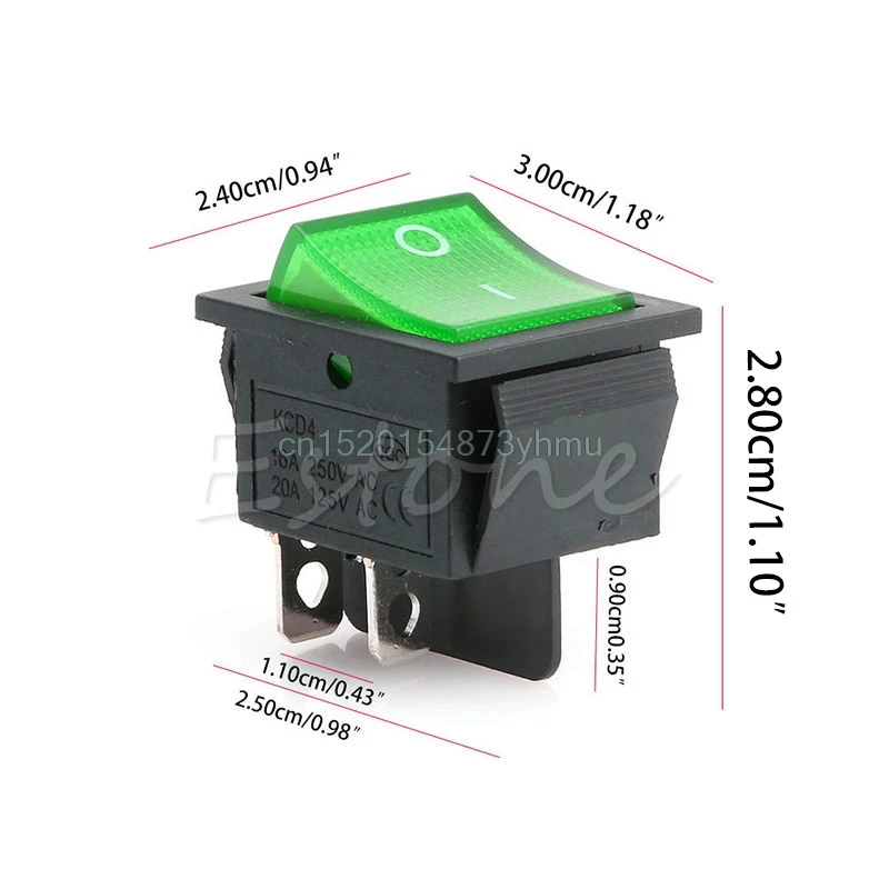 

1pc Red 4 Pin Light On/off Boat Rocker Switch 250V 16A AC AMP 125V/20A -L057 New hot
