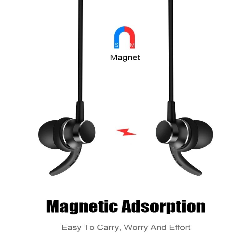 M & J металлические bluetooth наушники беспроводные магнитные с микрофоном стерео